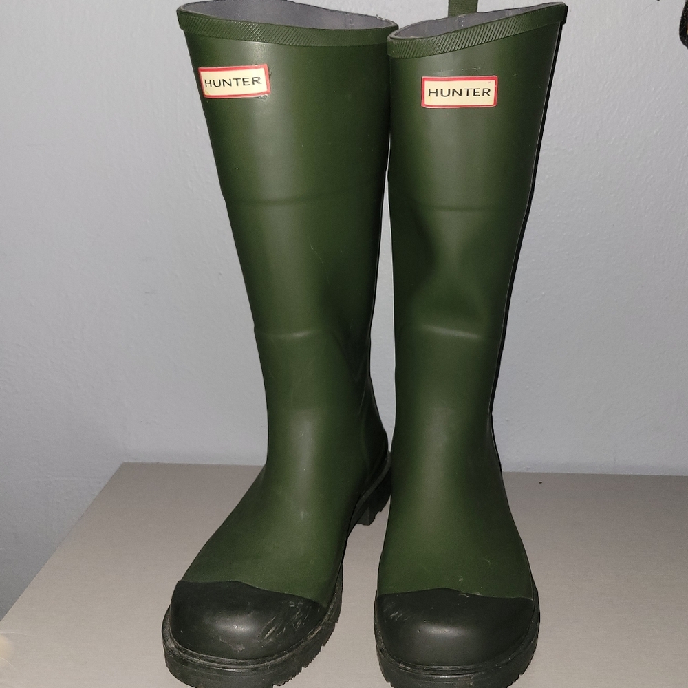 Hunter Green Rain Boots Men's Size 7